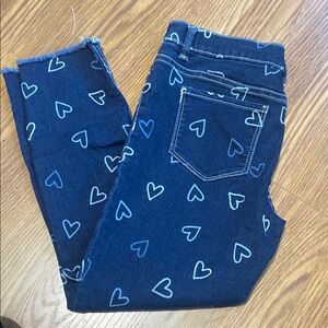 Heart Patterned Blue Jeans